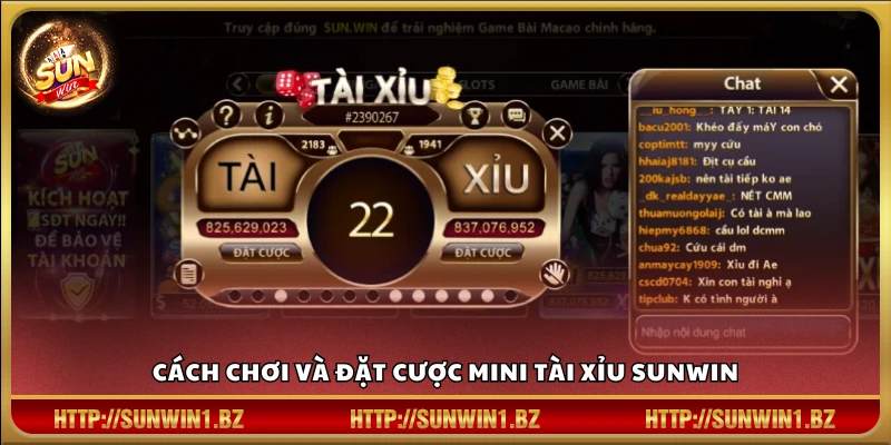 Các bước đặt cược trong game mini tài xỉu